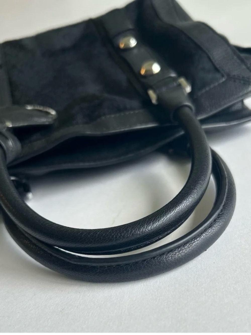 Michael Kors Black Genuine Leather Real Fur Tote - Picture 13 of 15
